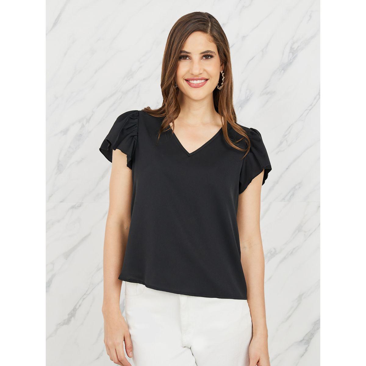 بلوزة بقصة عادية واكمام مكشكشة لوكس ويف × ستايلي-women-clothing-shirtsandblouses-blouses-image-3