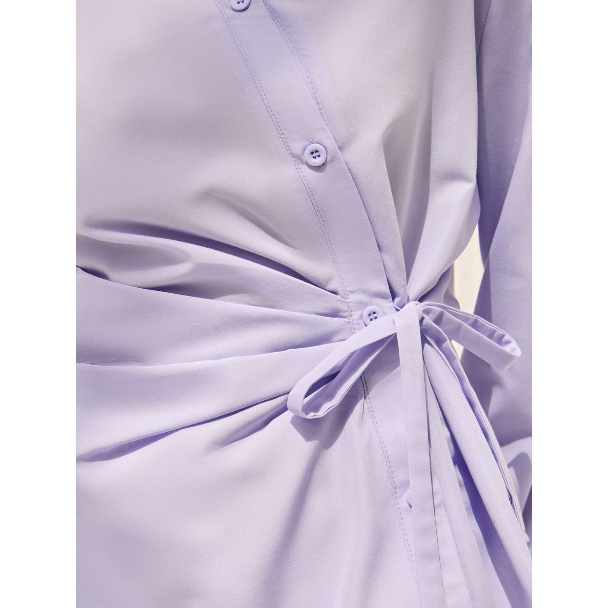 بلوزة سادة بنمط لف وحافة غير متماثلة الطول-women-clothing-shirtsandblouses-shirts-image-2