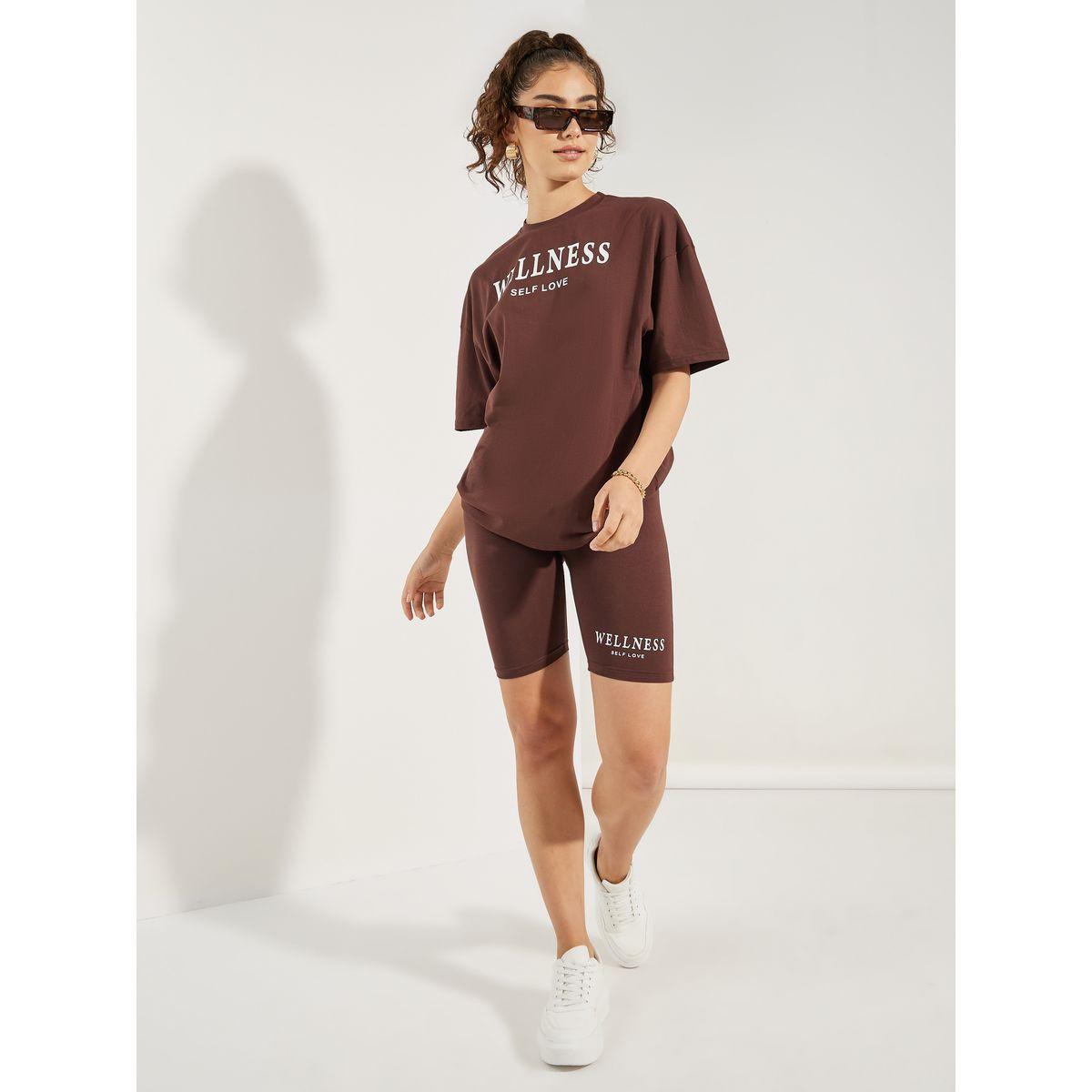 شورت ركوب الدراجات مع تيشيرت فضفاض-women-clothing-bottoms-shorts-image-1