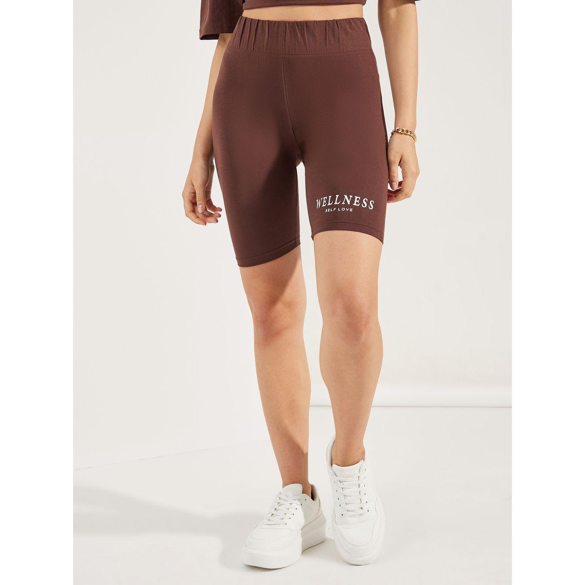 Styli Slogan Print Cycling Shorts-women-clothing-bottoms-shorts-image-2
