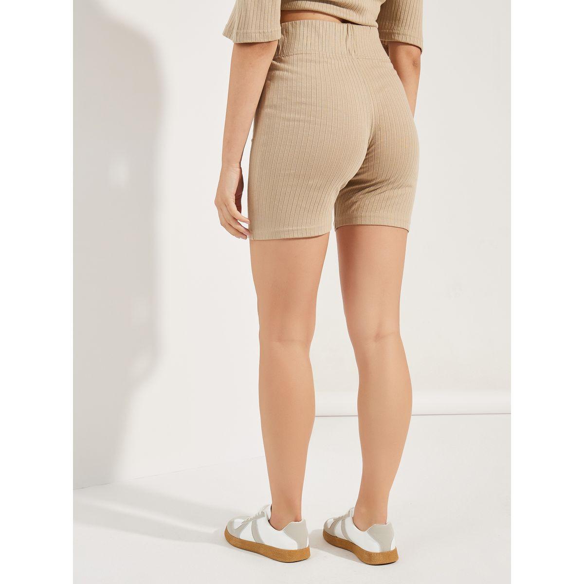 Styli Solid Ribbed Knit Cycling Shorts-women-clothing-bottoms-shorts-image-4