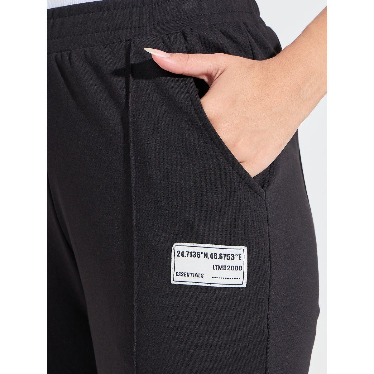جوغر بارجل مستقيمة وخصر عالي مع شارة-women-clothing-bottoms-joggers-image-3