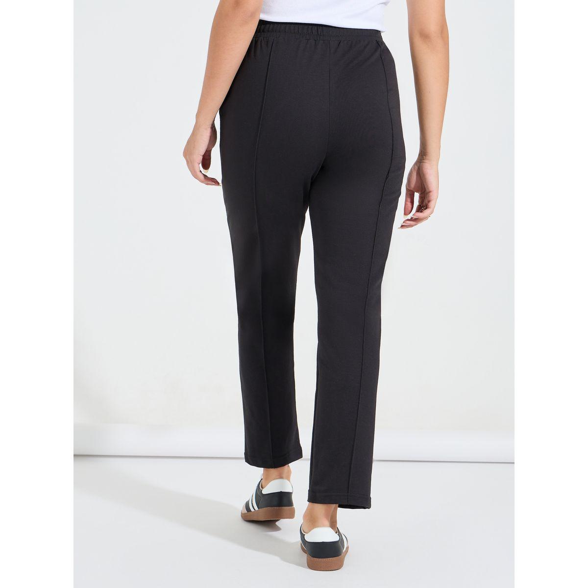 جوغر بارجل مستقيمة وخصر عالي مع شارة-women-clothing-bottoms-joggers-image-4
