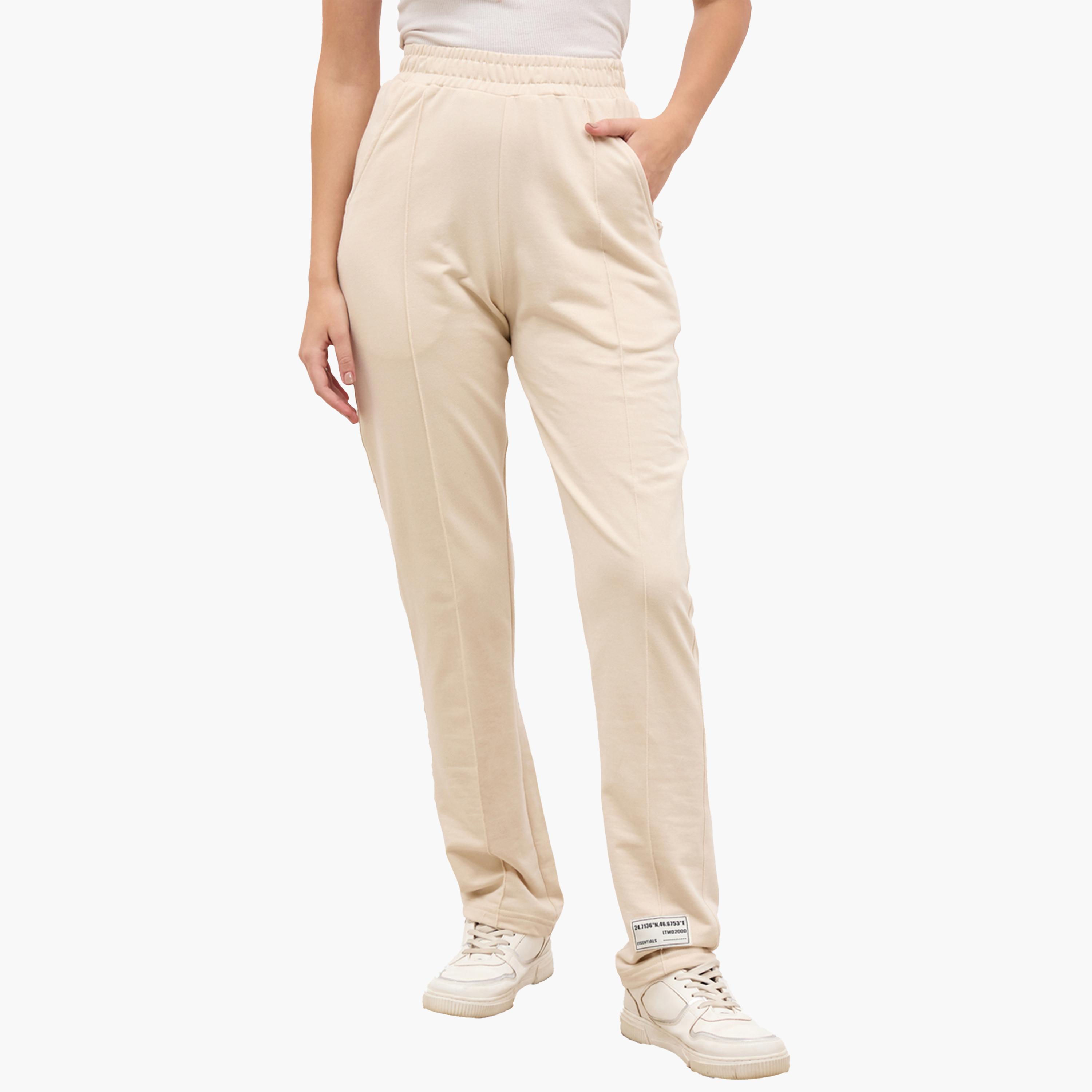 ستايلي- بنطال رياضي عالي الخصر قصّة مستقيمة مع جيوب-women-clothing-bottoms-joggers-image-1