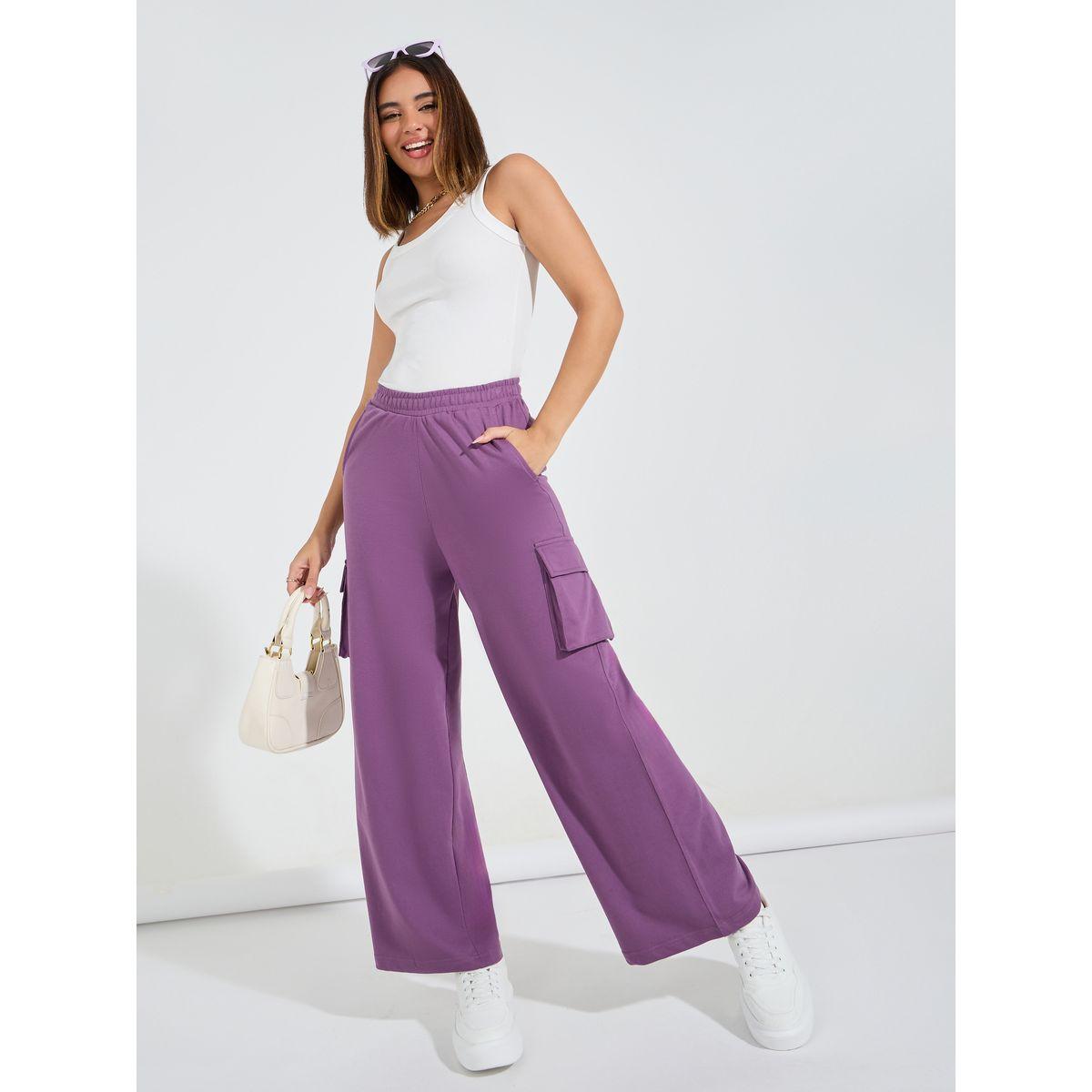Styli Elevate High Waisted Wide Leg Cargo Joggers-women-clothing-bottoms-joggers-image-1