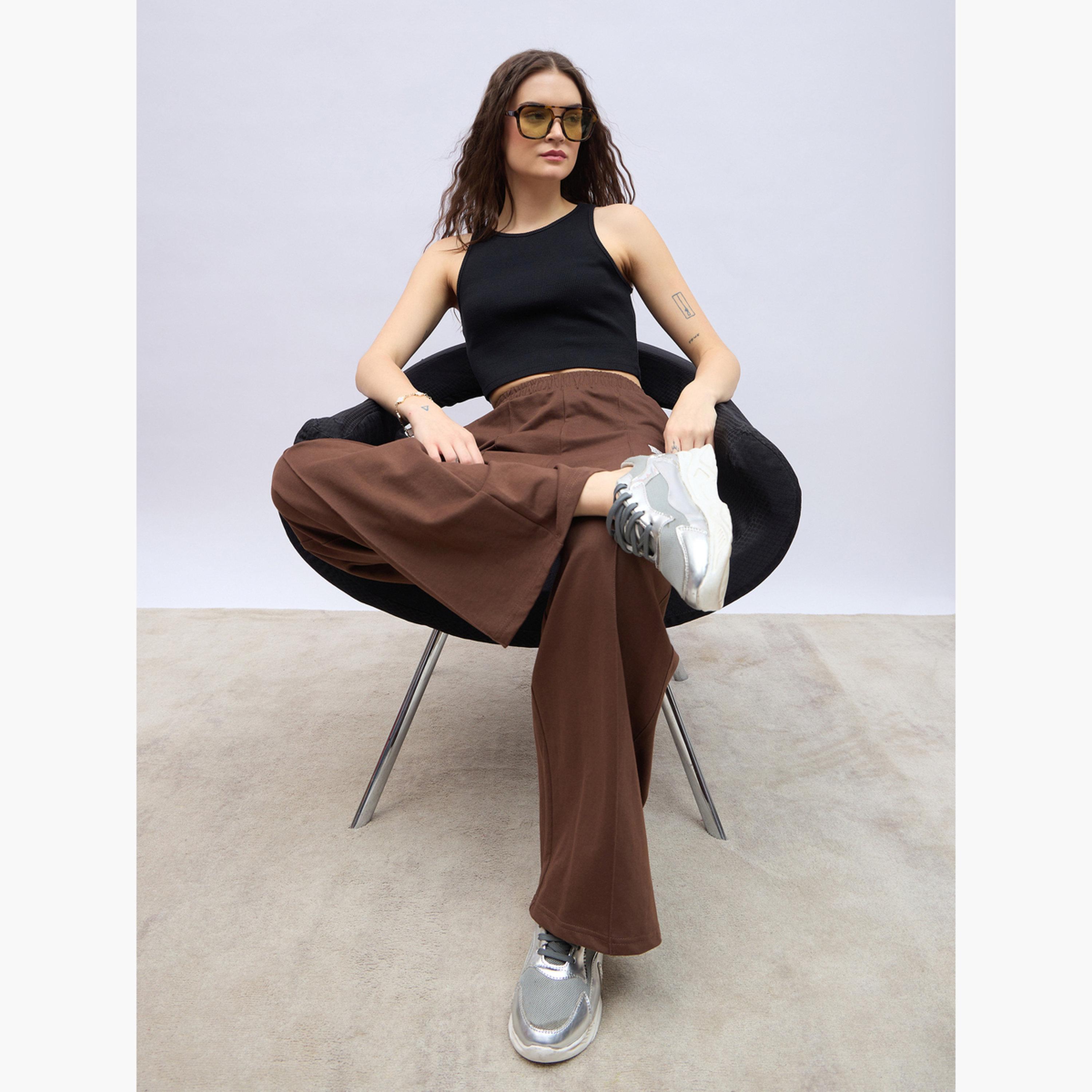 Styli Women Wide Leg Joggers with Badge Detail-women-clothing-bottoms-joggers-image-6