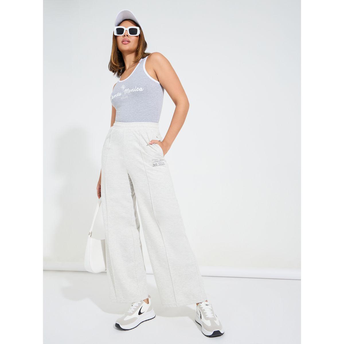 جوغر بارجل واسعة وحزوز مع خصر عالي-women-clothing-bottoms-joggers-image-1