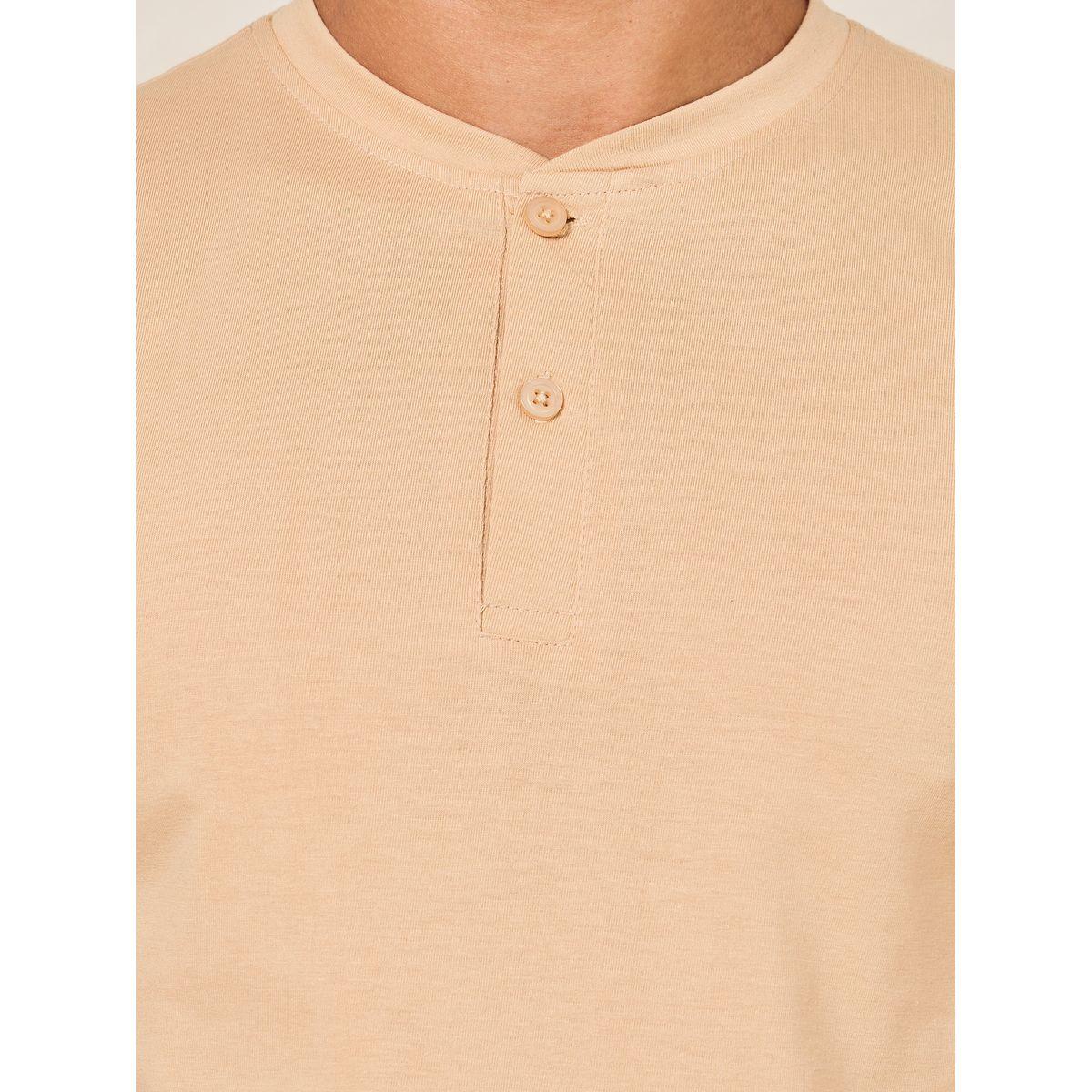 Styli Unwind Solid Henley T-Shirt with Shorts Set-men-clothing-nightwear-sets-image-3