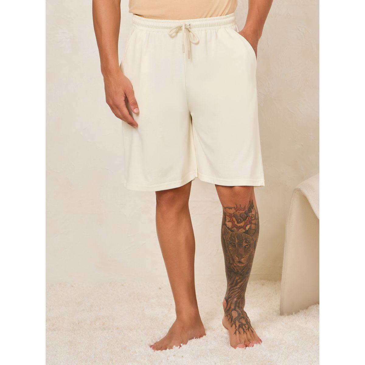 Styli Unwind Solid Henley T-Shirt with Shorts Set-men-clothing-nightwear-sets-image-4