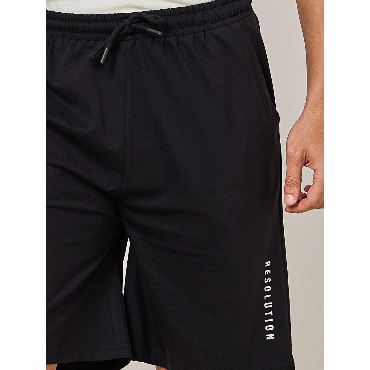 Styli Unwind Slogan Print Cotton T-Shirt & Shorts Set-men-clothing-nightwear-sets-image-5