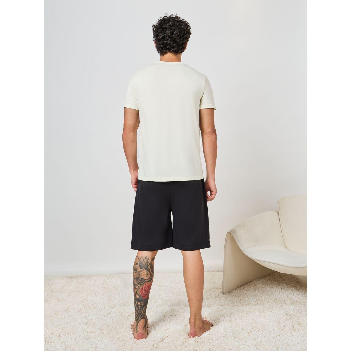 Styli Unwind Slogan Print Cotton T-Shirt & Shorts Set-men-clothing-nightwear-sets-image-6