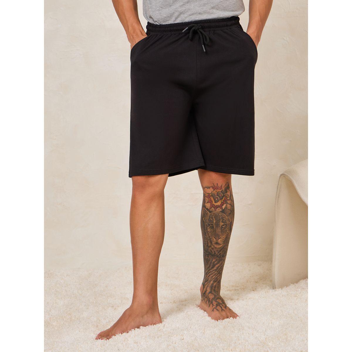 مجموعة من شورت وتيشيرت بطبعة كتابة-men-clothing-nightwear-sets-image-5