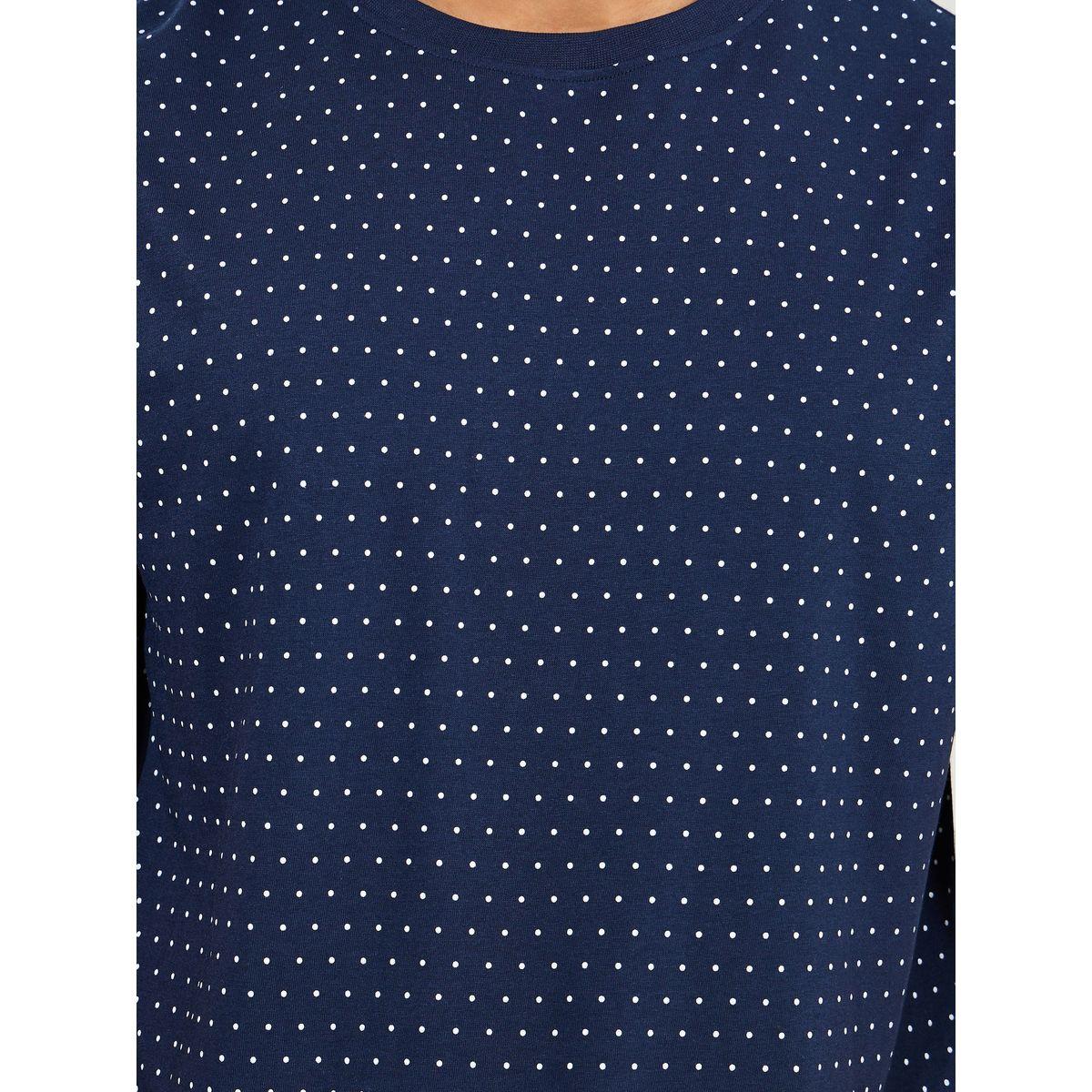 طقم من بنطال بيجاما مع تيشيرت مطبع بنقاط-men-clothing-nightwear-sets-image-3