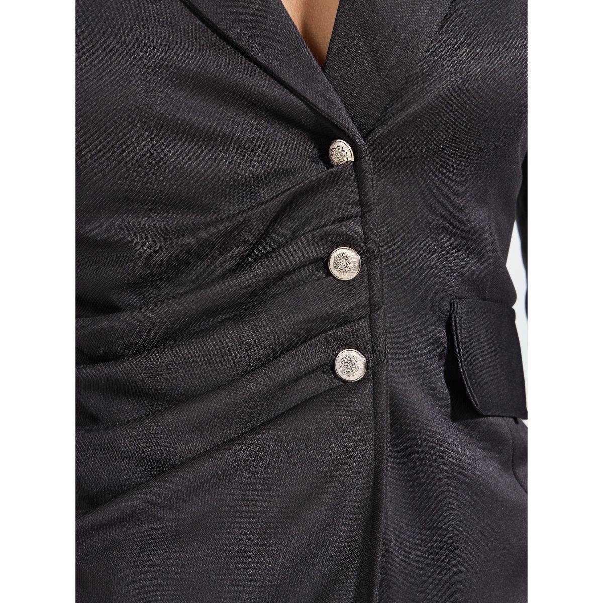 Styli Limited Solid Asymmetric Hem Blazer & Straight Leg Pants Co-Ords-women-clothing-coordsets-image-3