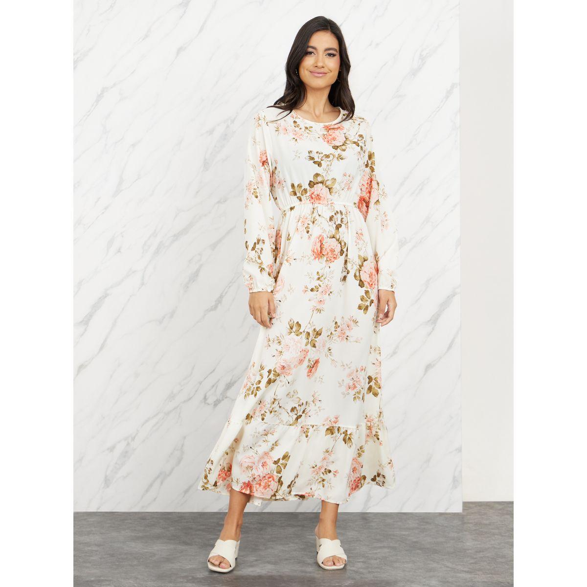Styli Floral Print A-Line Midi Dress-women-clothing-dresses-image-1