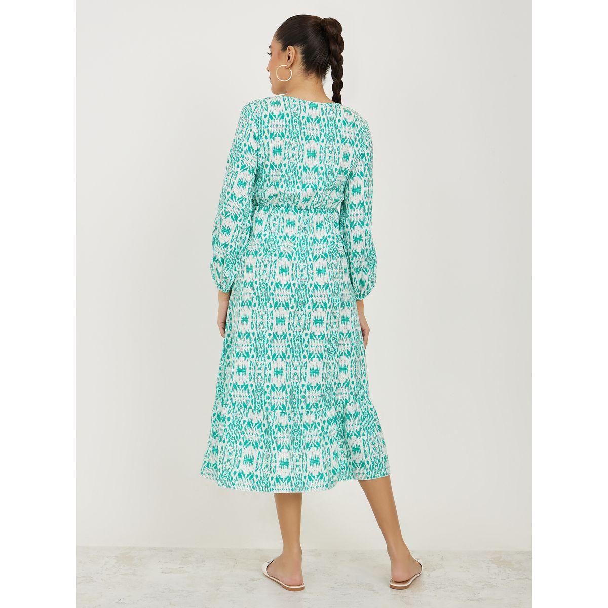 فستان ميدي مطبع بالكامل مع ياقة دائرية-women-clothing-dresses-image-4
