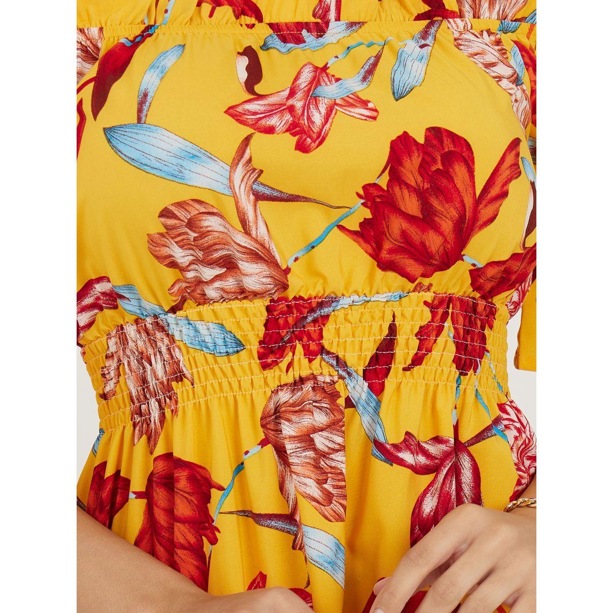 فستان ميدي مطبع بزهور مع اكتاف مكشوفة-women-clothing-dresses-image-3