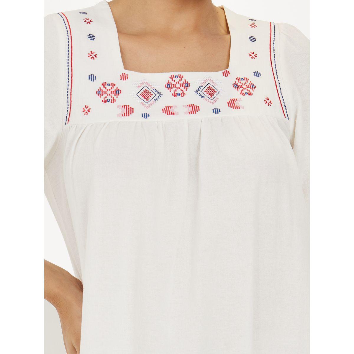 Styli  Embroidered Square Neck Cotton Midi Dress-women-clothing-dresses-image-3
