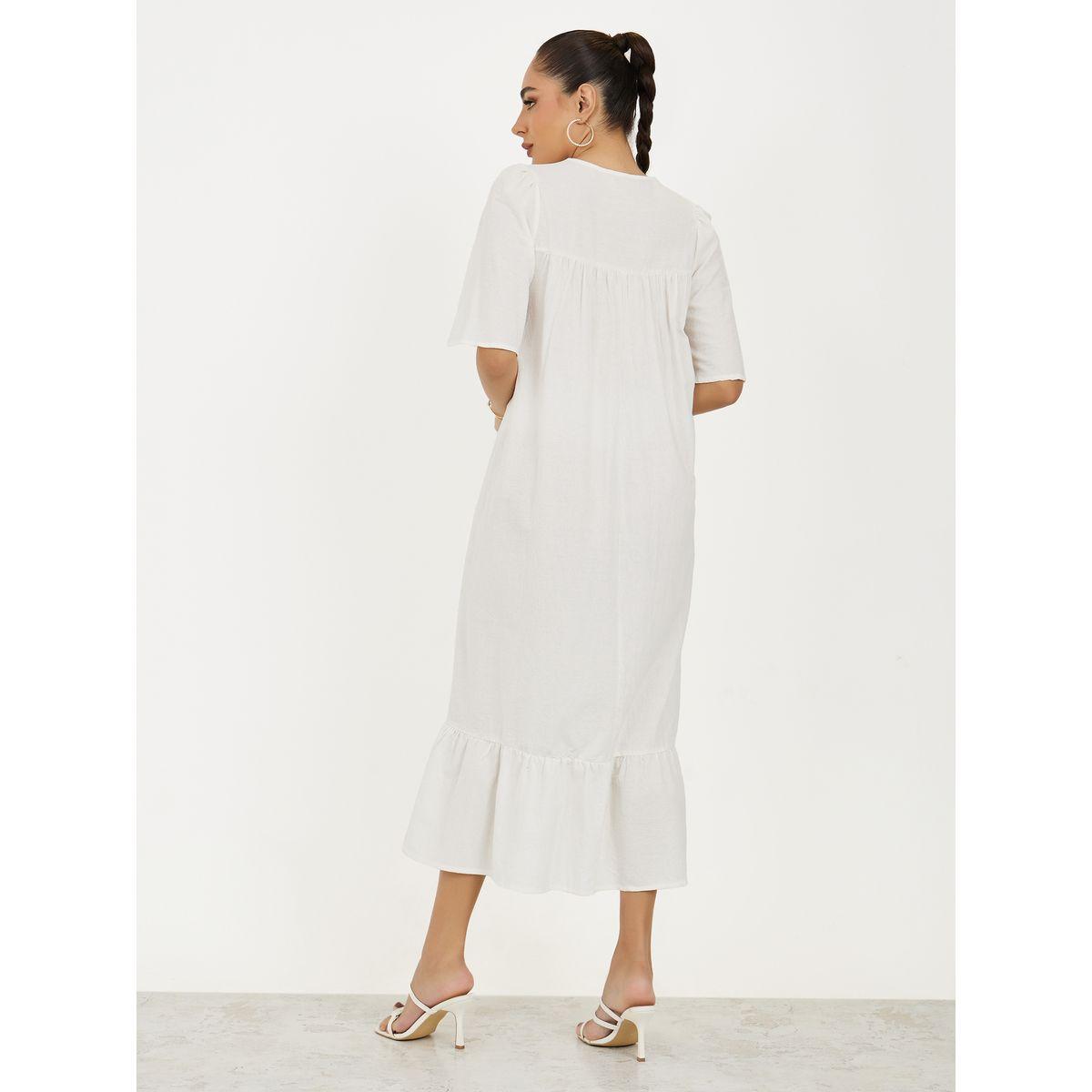 Styli  Embroidered Square Neck Cotton Midi Dress-women-clothing-dresses-image-4