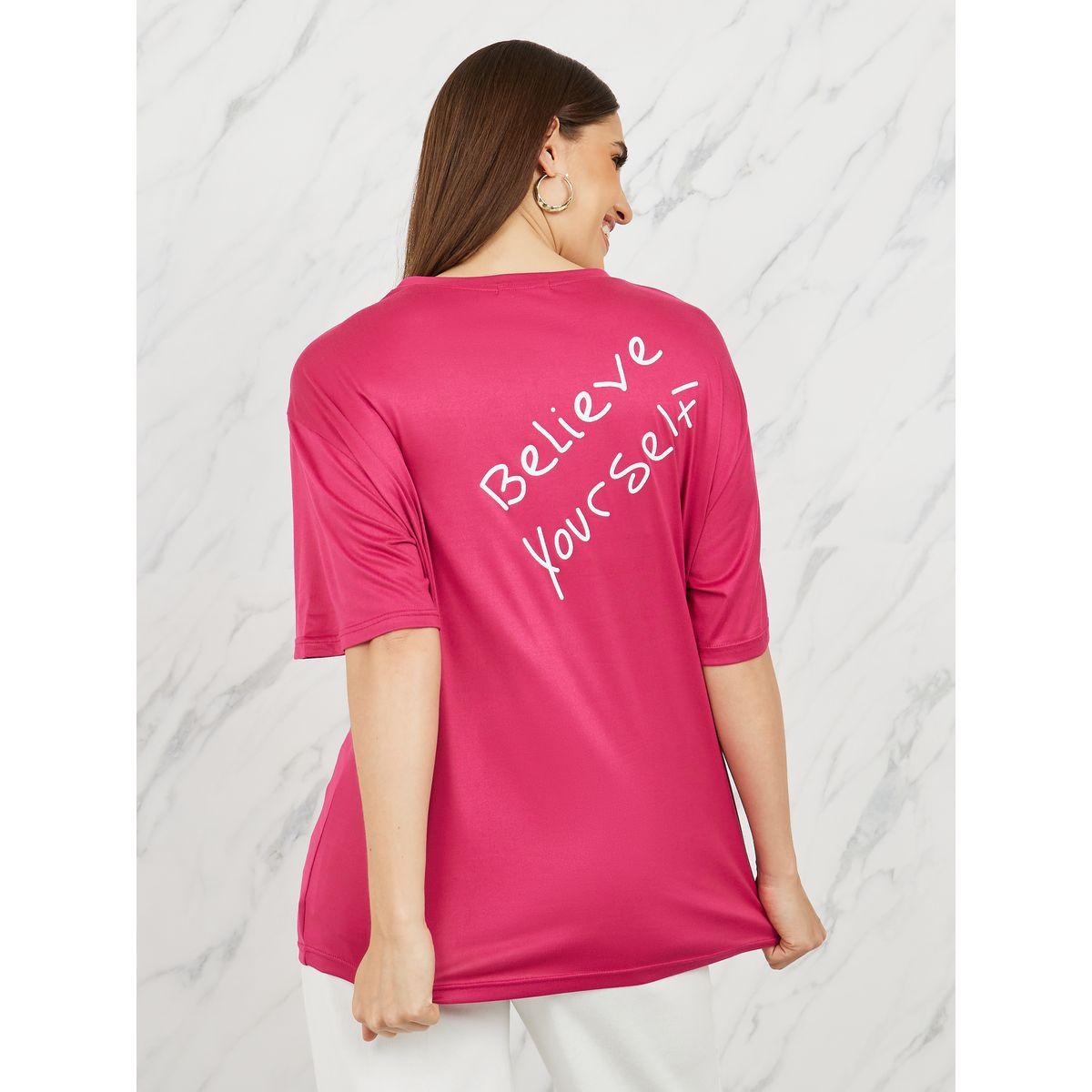 تيشيرت واسع مطبع بطبعة كتابة-women-clothing-tshirts-image-1