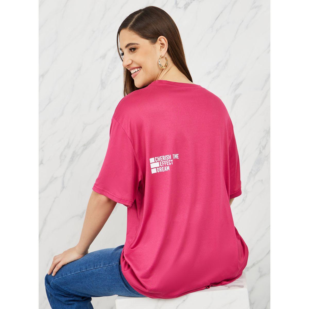 تيشيرت واسع مطبع بطبعة كتابة-women-clothing-tshirts-image-1