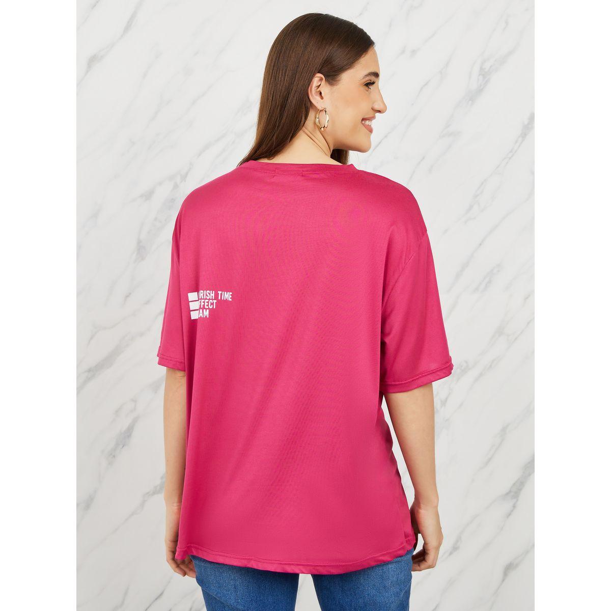 Styli Oversized Cherish Effect Dream Slogan Print Longline T-Shirt-women-clothing-tshirts-image-5