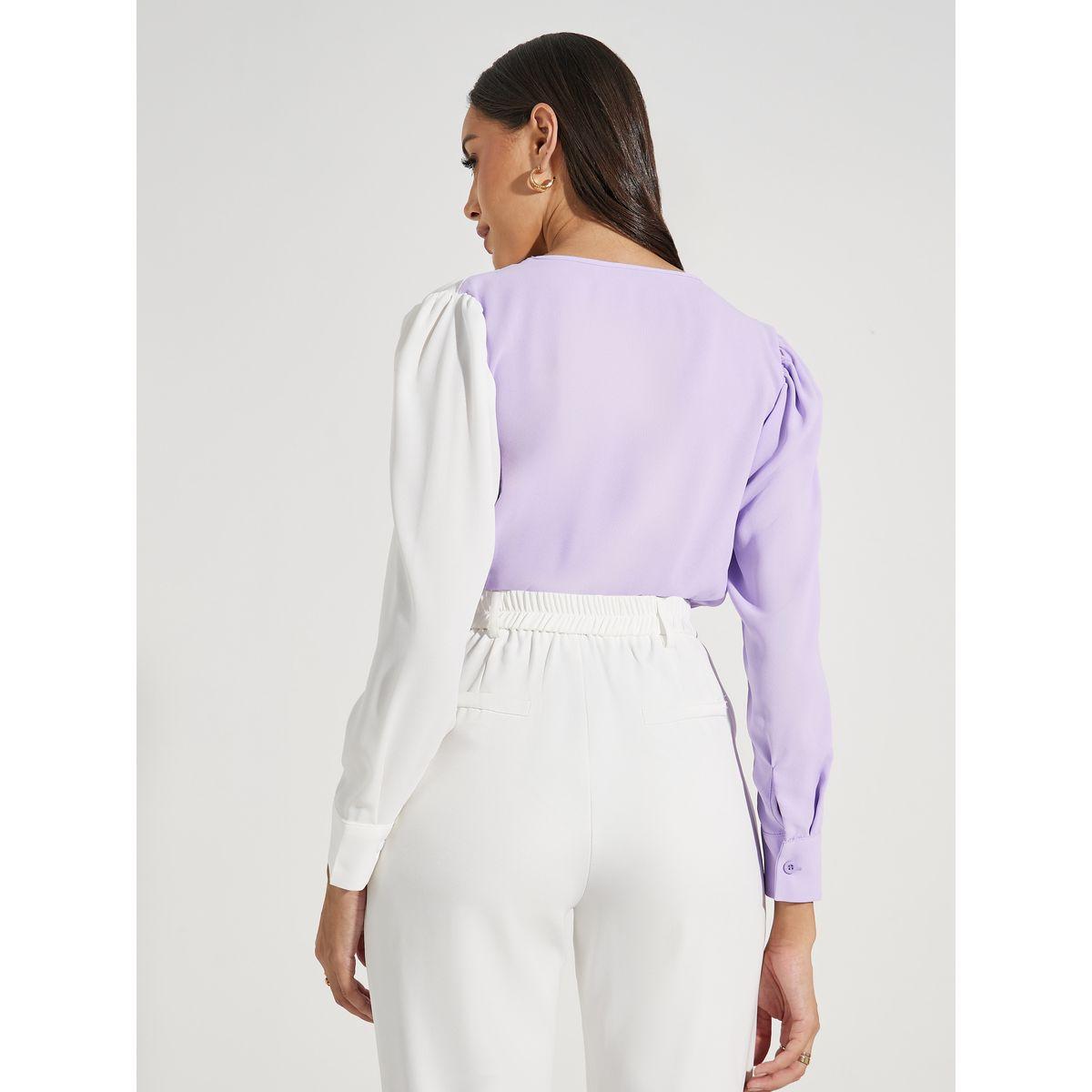 Styli Color Block Wrap Front Bodysuit-women-clothing-shirtsandblouses-blouses-image-5