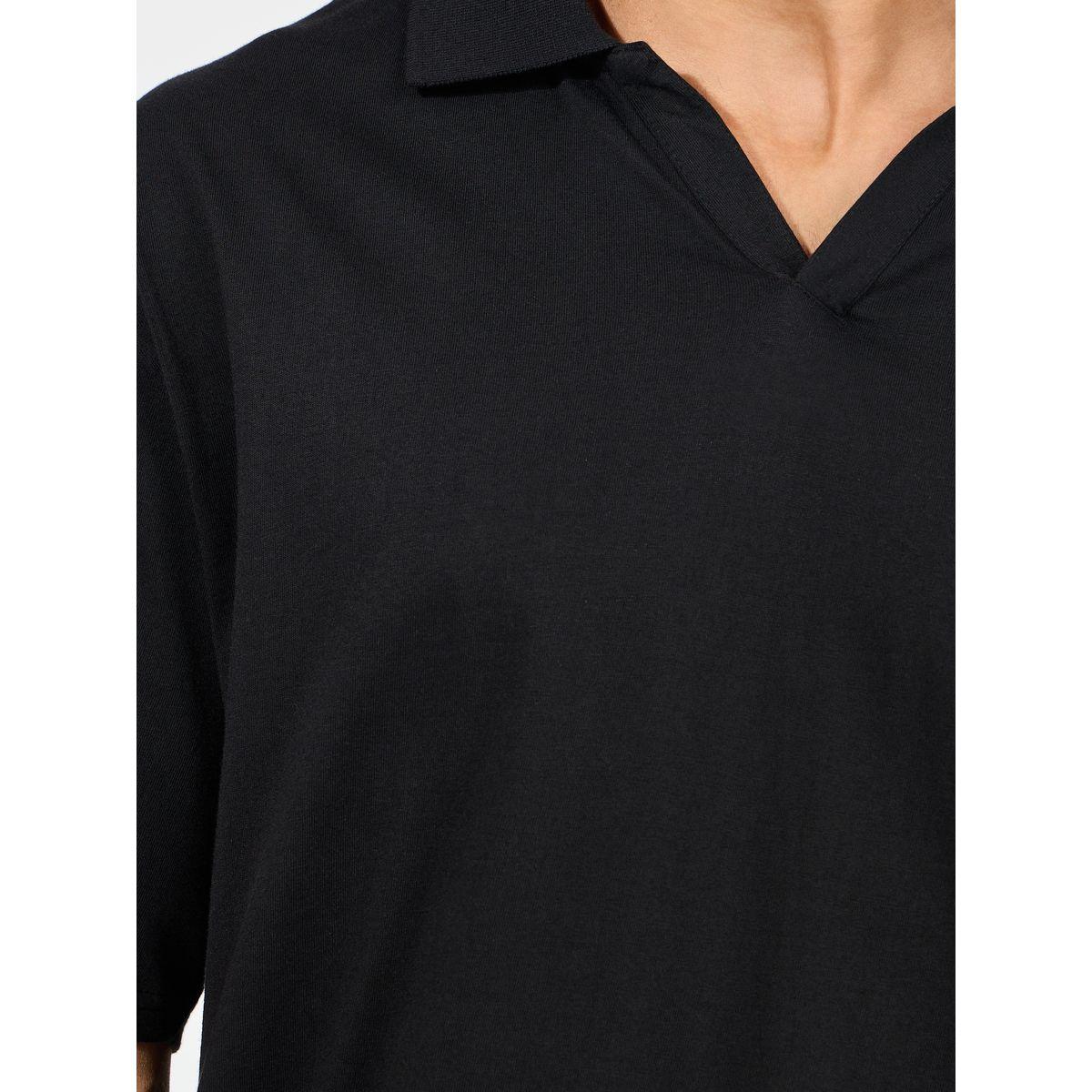 طقم منسق من شورت مع تيشيرت فضفاض بياقة بولو-men-clothing-coordsets-image-3