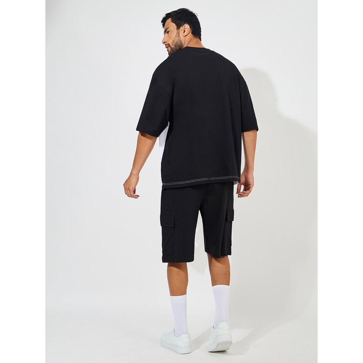 شورت كارجو مع تيشيرت جيرسيه بنمط كتل الالوان-men-clothing-coordsets-image-4