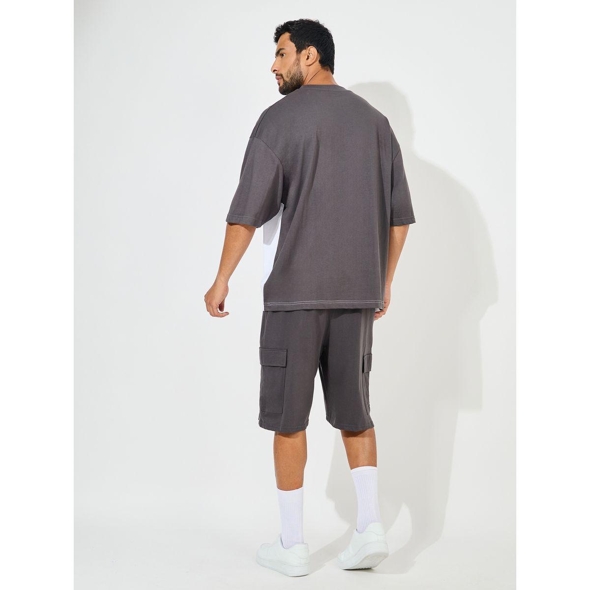 شورت كارجو مع تيشيرت جيرسيه بنمط كتل الالوان-men-clothing-coordsets-image-4