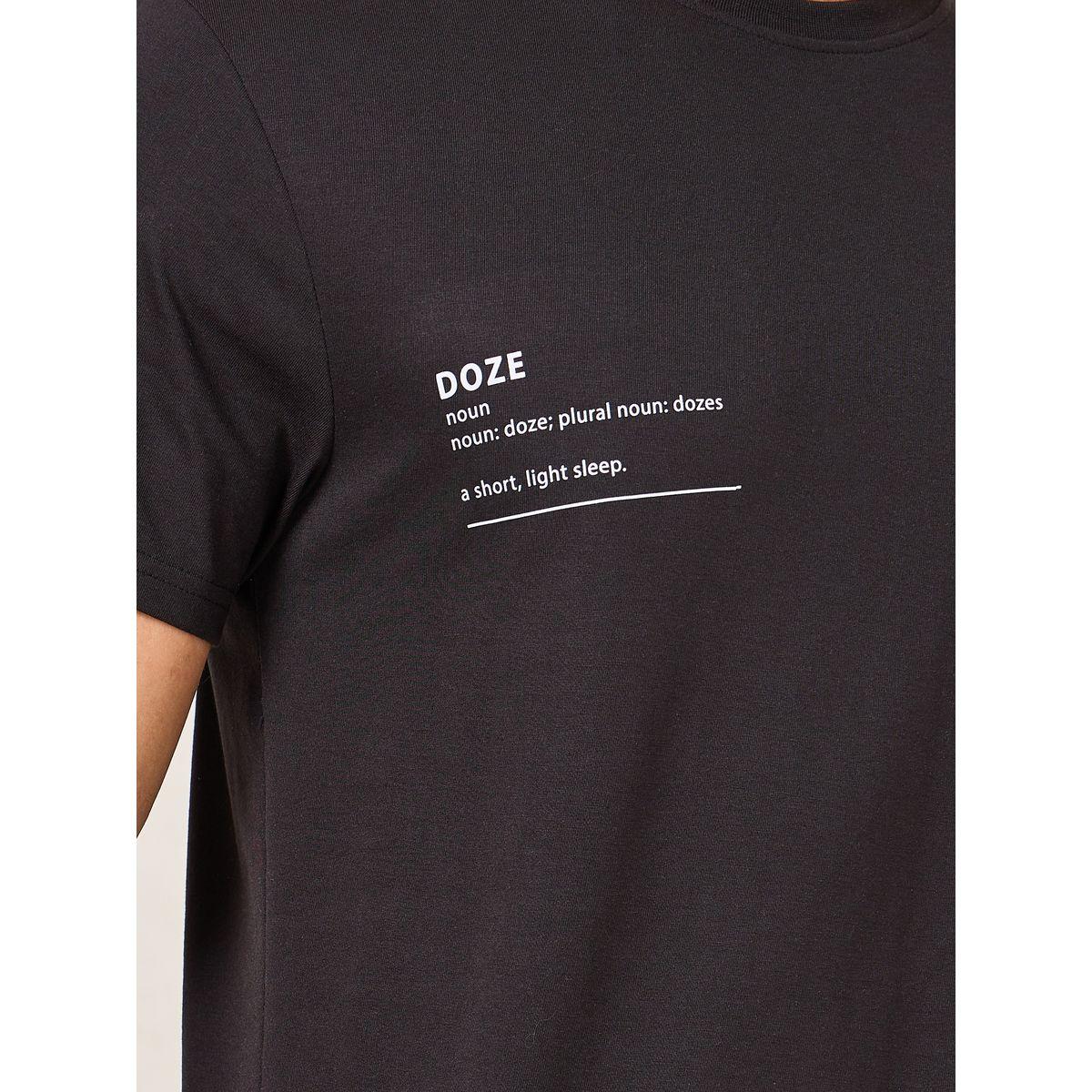 Styli Unwind Text Print T-Shirt & Shorts Set-men-clothing-nightwear-sets-image-2