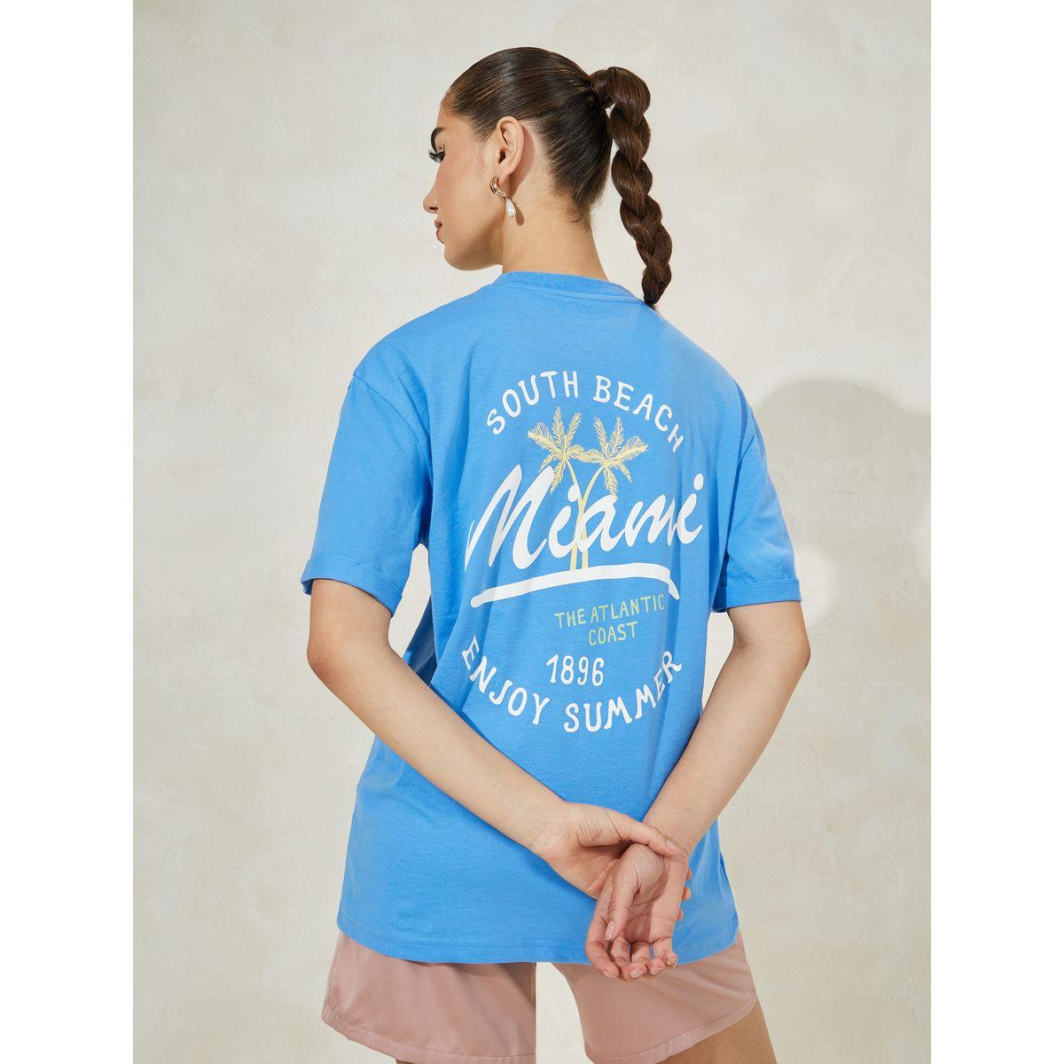 تيشيرت فضفاض مطبع بطبعة كتابة-women-clothing-tshirts-image-1