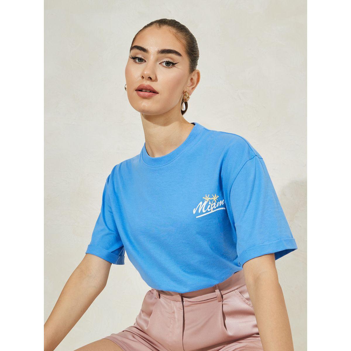 Styli Oversized Miami Print Turn-Up Sleeves T-Shirt-women-clothing-tshirts-image-3