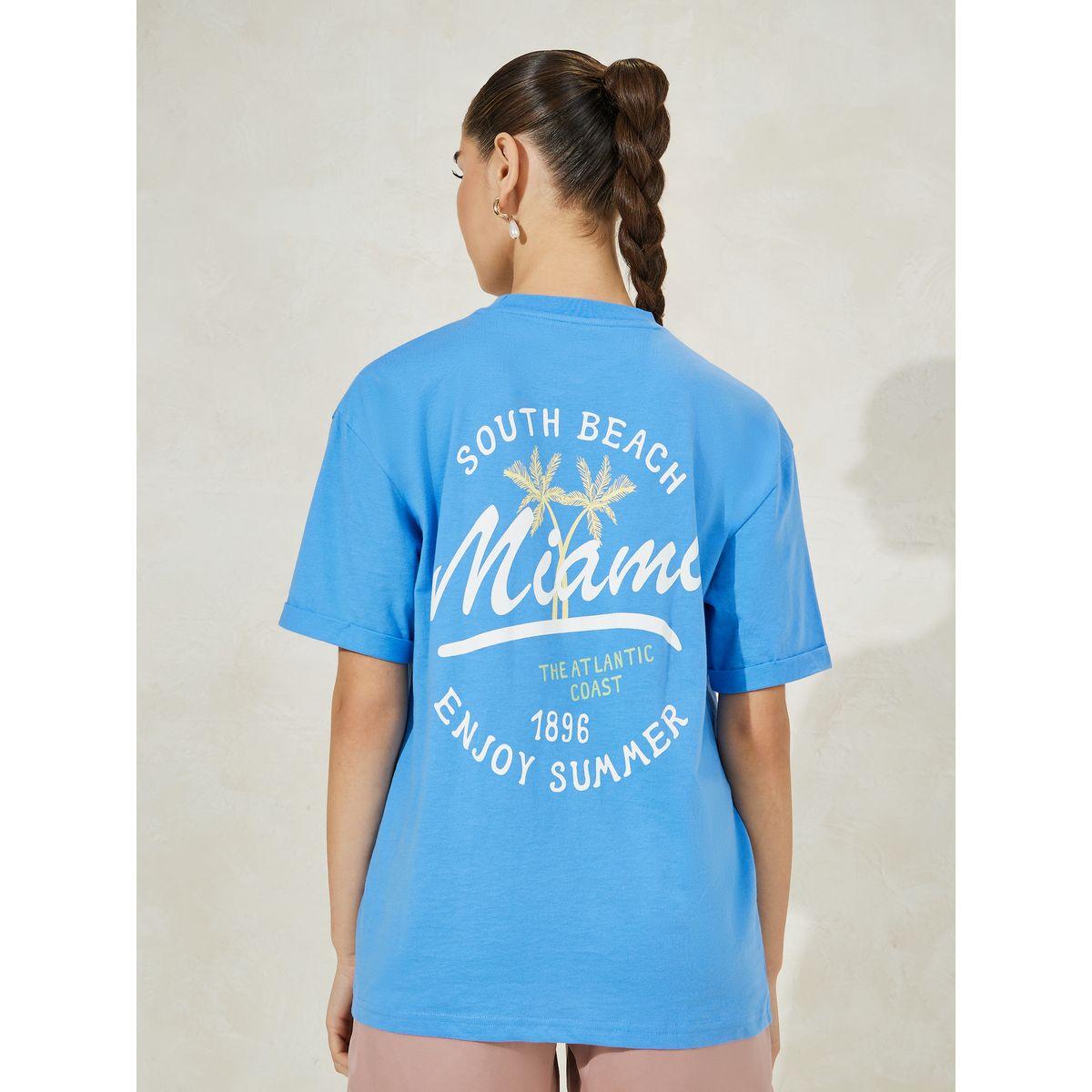 تيشيرت فضفاض مطبع بطبعة كتابة-women-clothing-tshirts-image-6
