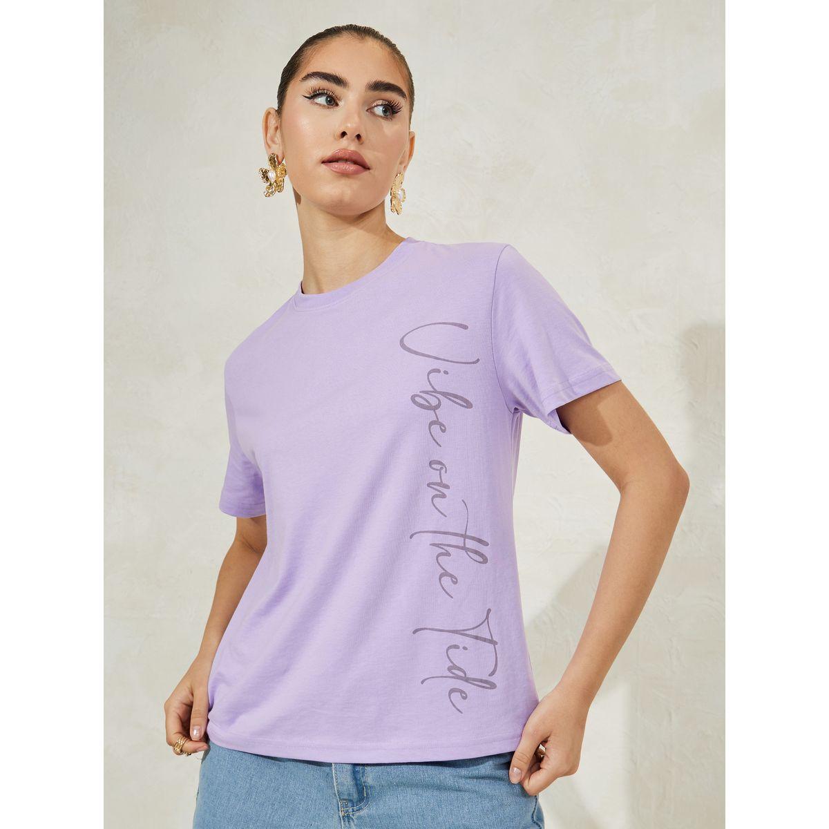 Styli Regular Fit Slogan Print Round Neck T-shirt-women-clothing-tshirts-image-1