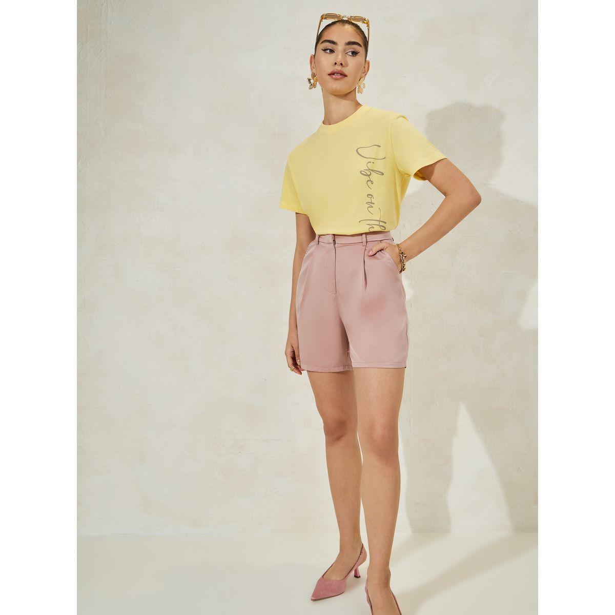 تيشيرت مطبع بكتابة وياقة دائرية-women-clothing-tshirts-image-2