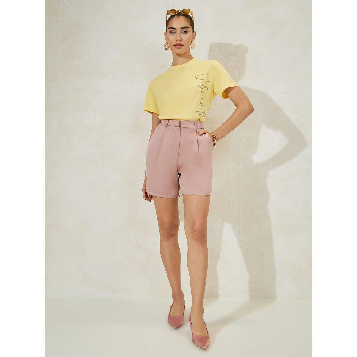 تيشيرت مطبع بكتابة وياقة دائرية-women-clothing-tshirts-image-3