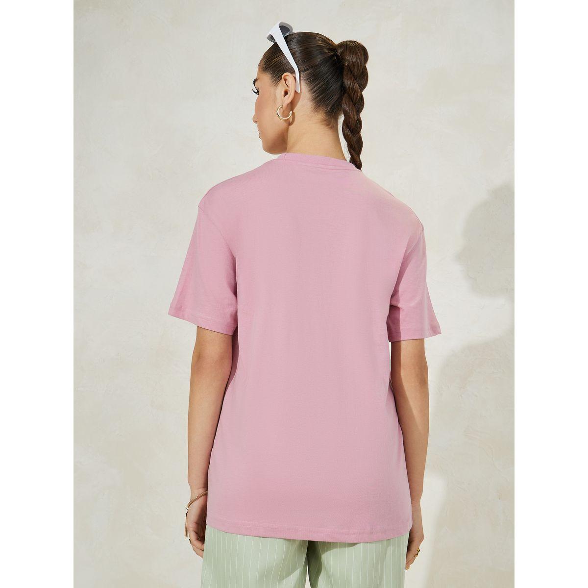 تيشيرت فضفاض بياقة دائرية واكمام قصيرة-women-clothing-tshirts-image-5