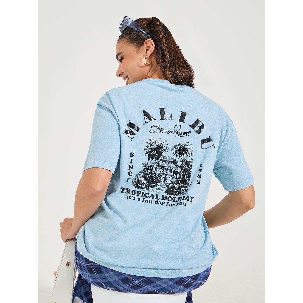 تيشيرت فضفاض بطبعة جرافيك واكتاف منخفضة-women-clothing-tshirts-image-1