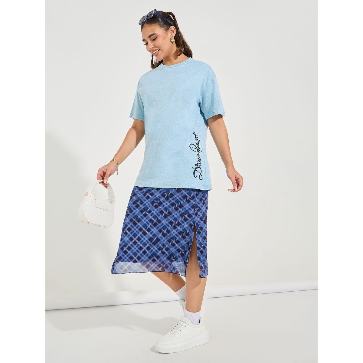 تيشيرت فضفاض بطبعة جرافيك واكتاف منخفضة-women-clothing-tshirts-image-2