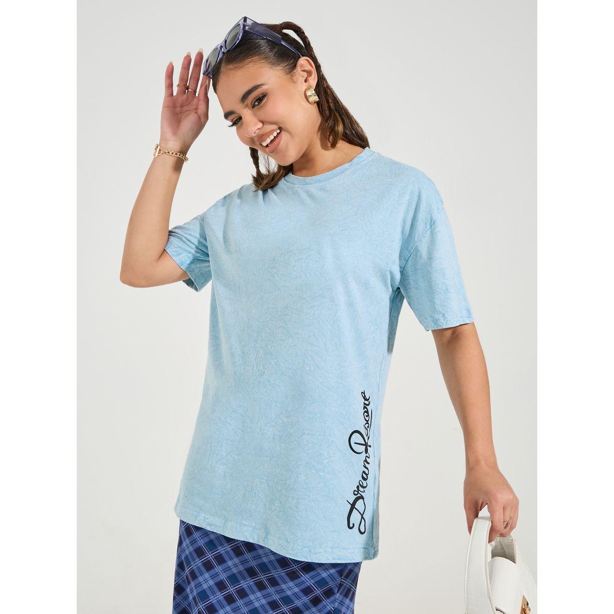 تيشيرت فضفاض بطبعة جرافيك واكتاف منخفضة-women-clothing-tshirts-image-3