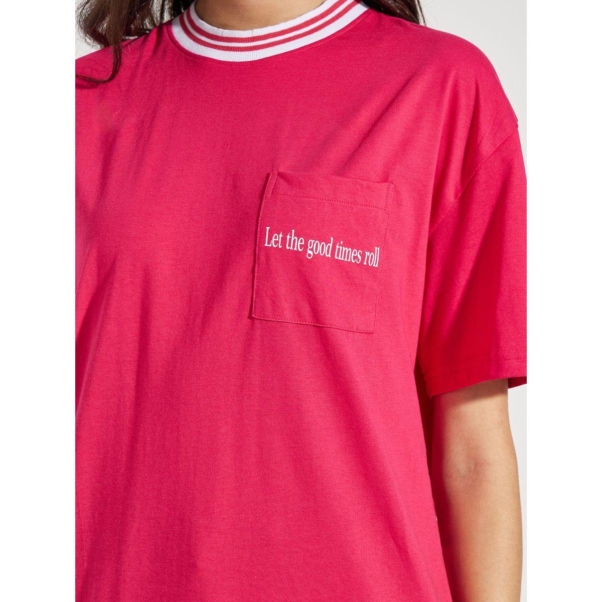 Styli Oversized Good Times Pocket Slogan Ringer T-Shirt-women-clothing-tshirts-image-4