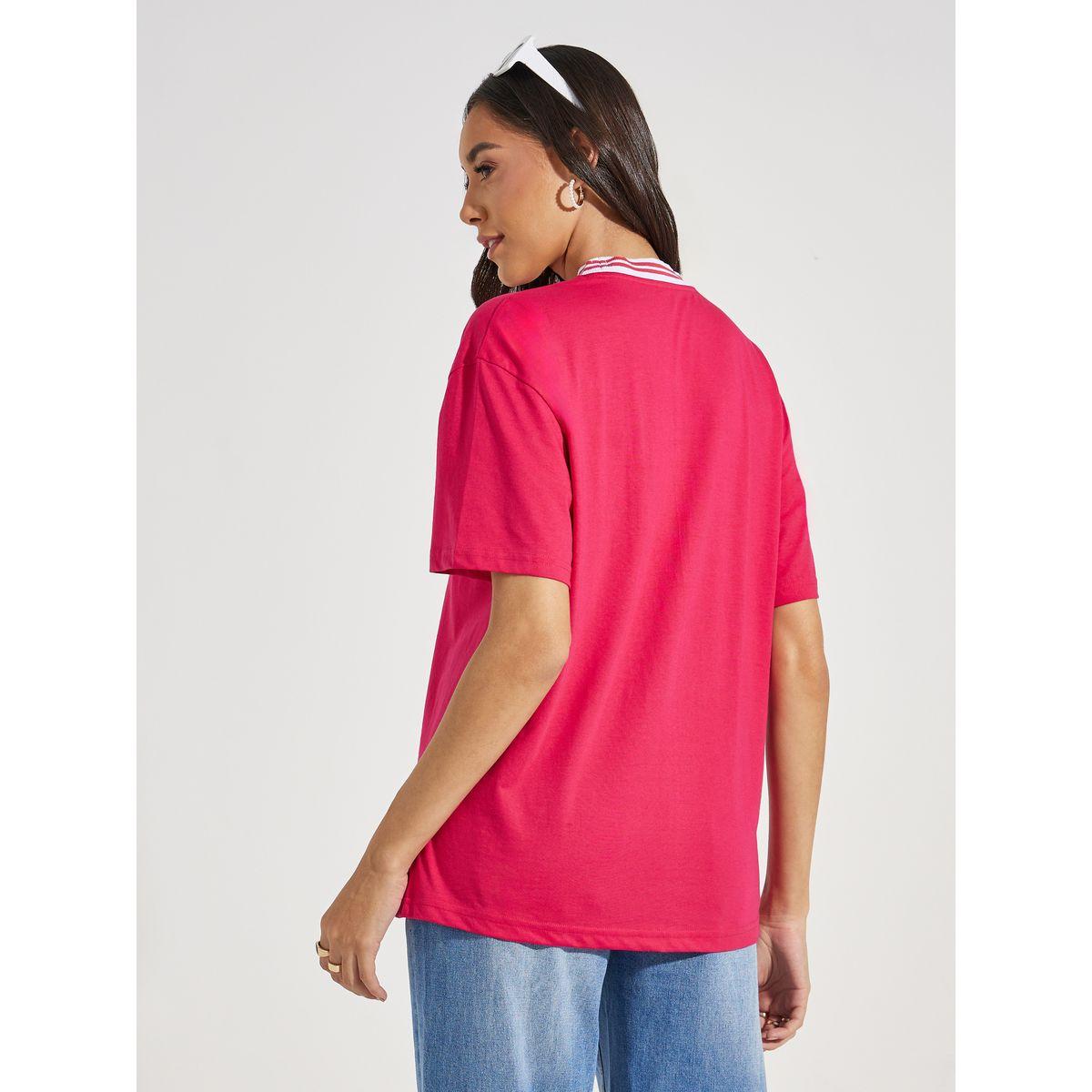 Styli Oversized Good Times Pocket Slogan Ringer T-Shirt-women-clothing-tshirts-image-5