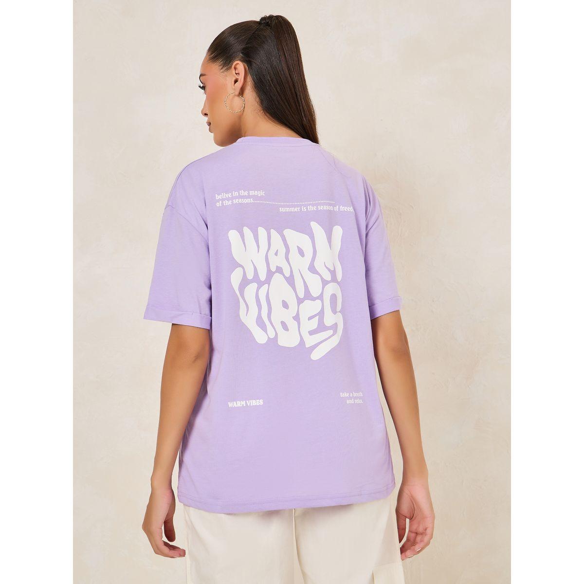 Styli Oversized Warm Vibes Puff Slogan Turn Up Sleeve T-Shirt-women-clothing-tshirts-image-6