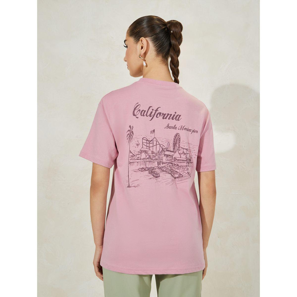 تيشيرت فضفاض بياقة دائرية وطبعة جرافيك-women-clothing-tshirts-image-6