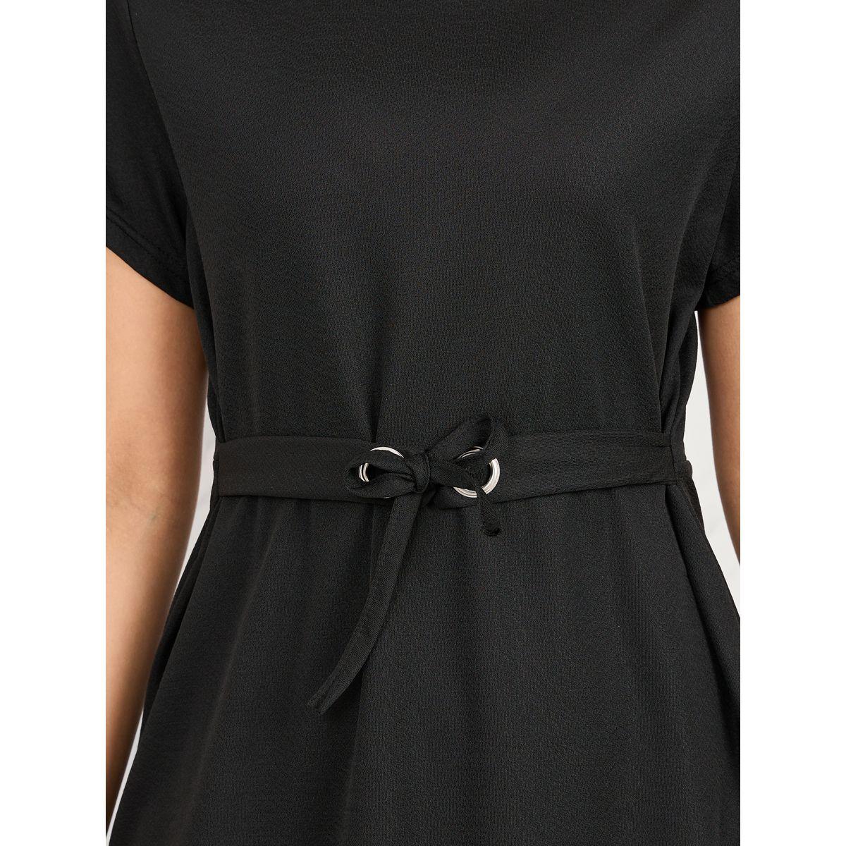 فستان سادة بطول الركبة مع اربطة-women-clothing-dresses-image-3