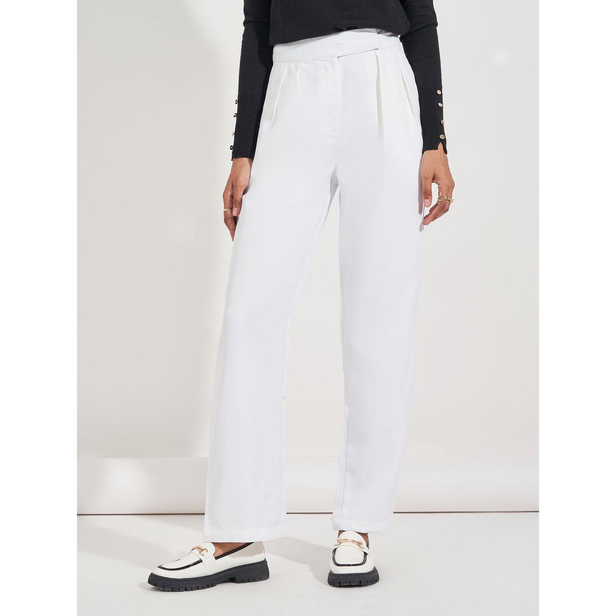 بنطال بنسيج تويل مع أرجل واسعة وحزام-women-clothing-bottoms-trousers-image-2