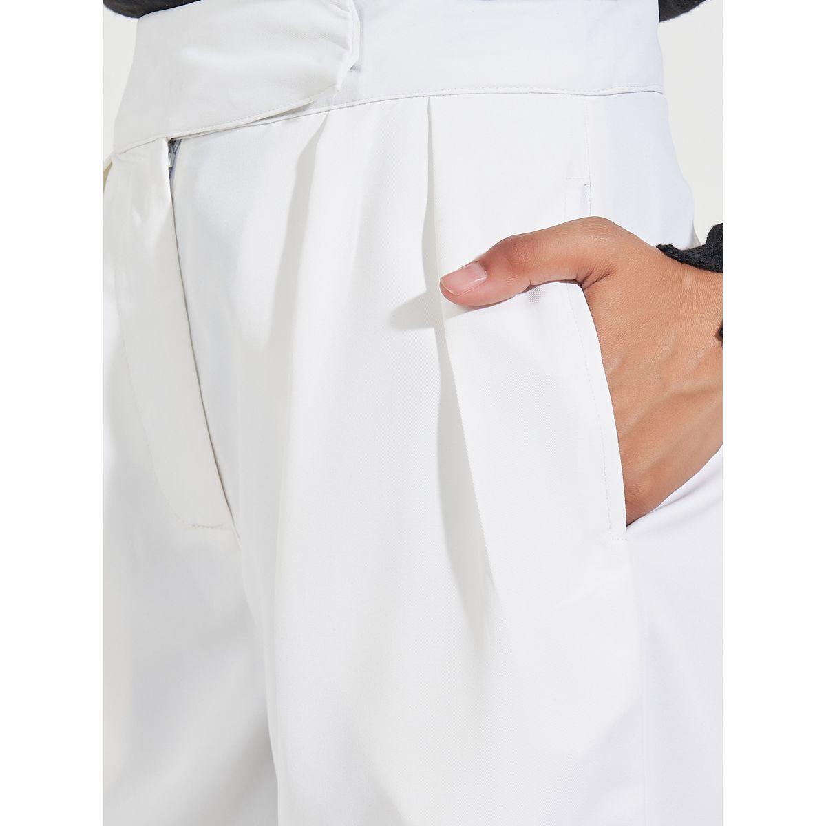 بنطال بنسيج تويل مع أرجل واسعة وحزام-women-clothing-bottoms-trousers-image-3