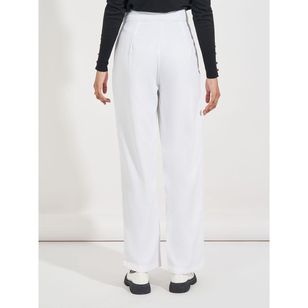 بنطال بنسيج تويل مع أرجل واسعة وحزام-women-clothing-bottoms-trousers-image-4