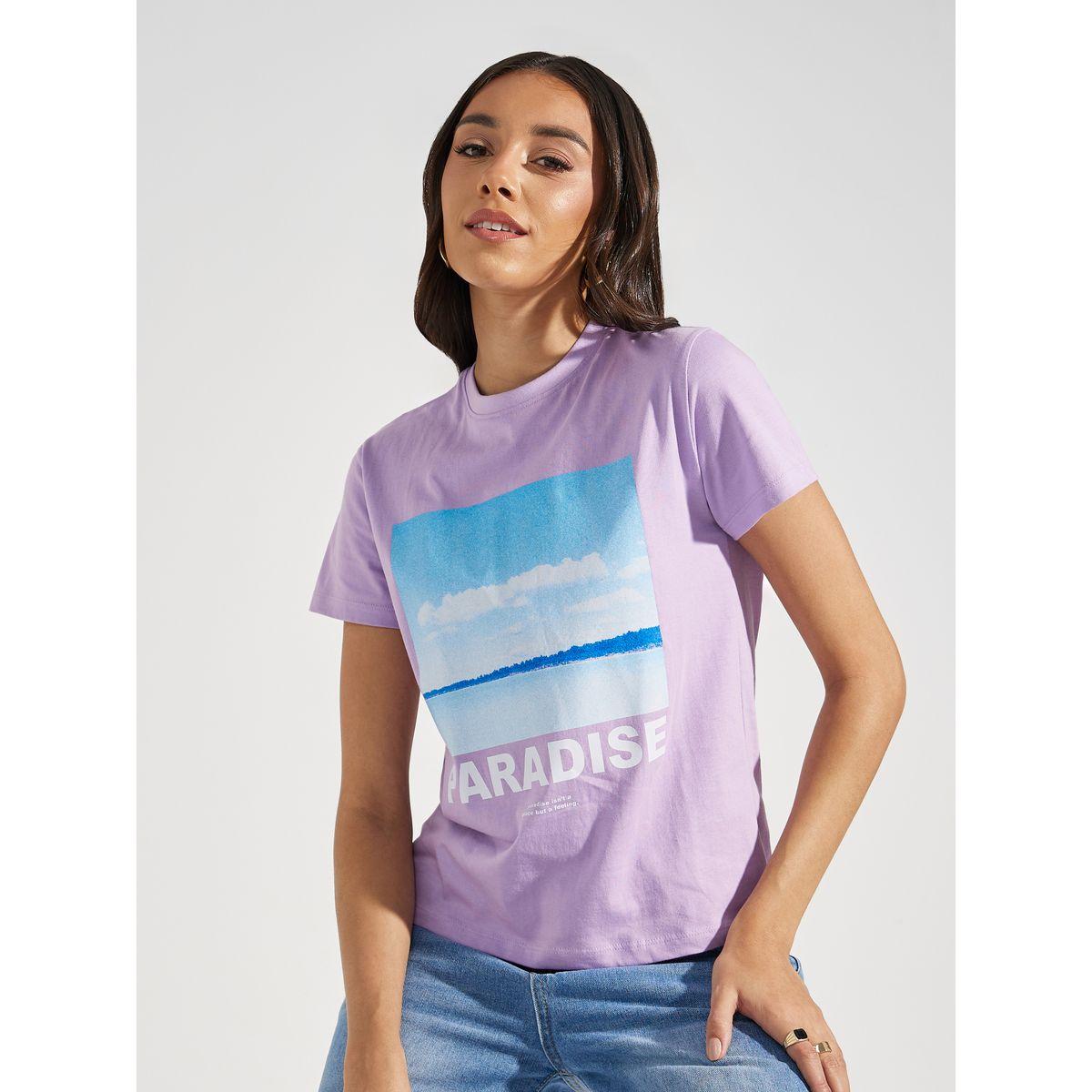 Styli Regular Fit Paradise Graphic Print T-Shirt-women-clothing-tshirts-image-1